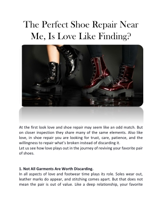 The Perfect Shoe Repair Near Me