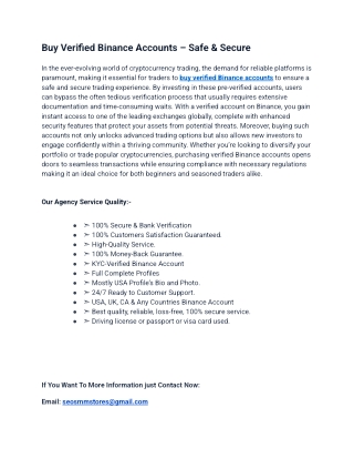 Get started with How to Buy Verified Binance Accounts 10.9 Easy Steps