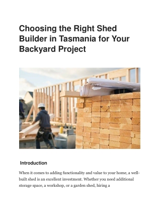 Go Build Co - Custom Shed Builder in Tasmania for Durable Storage Solutions