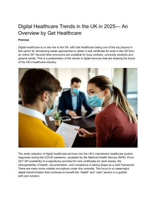Digital Healthcare Trends in the UK in 2025— An Overview by Get Healthcare