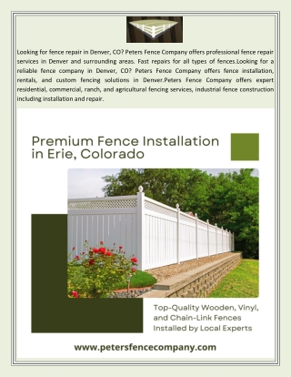 Peters Fence Company