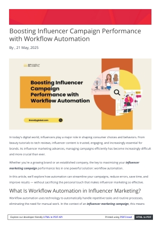 Boosting Influencer Campaign Performance with Workflow Automation