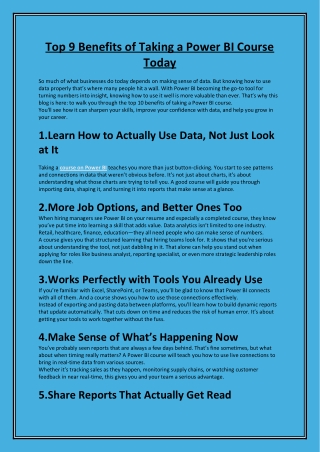 Enhance Your Data Skills with a Comprehensive Course on Power BI