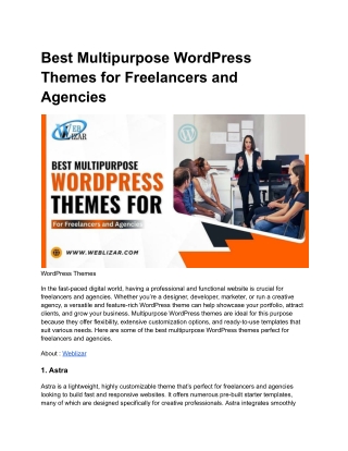 Best Multipurpose WordPress Themes for Freelancers and Agencies