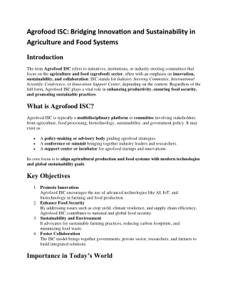 Agrofood ISC