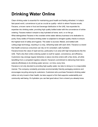 Drinking Water Online