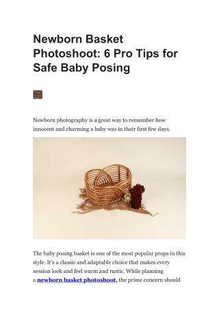 Soft Luxe Newborn Basket Photoshoot Props in Rustic and Boho Styles