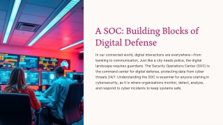 A SOC: Building Blocks of Digital Defense
