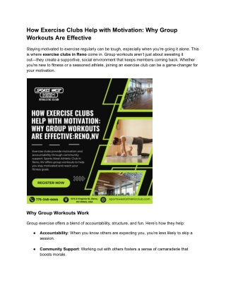 How Exercise Clubs Help with Motivation: Why Group Workouts Are Effective