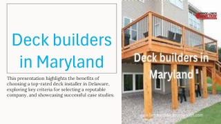 Deck builders in Maryland