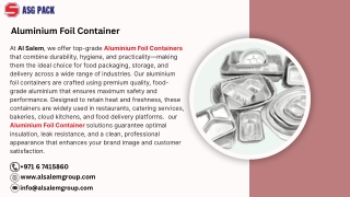 Aluminium Foil Container