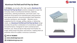Aluminum Foil Roll and Foil Pop Up Sheet