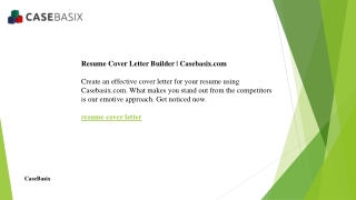 Resume Cover Letter Casebasix.com