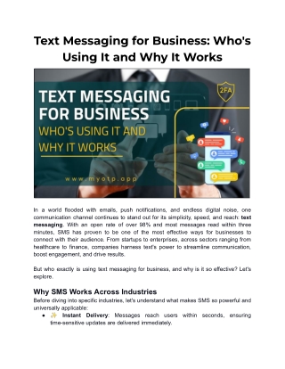 Text Messaging for Business: Who’s Using It and Why It Works