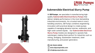 Submersible Electrical Slurry Pump