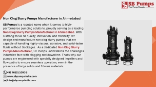 Non Clog Slurry Pumps Manufacturer in Ahmedabad