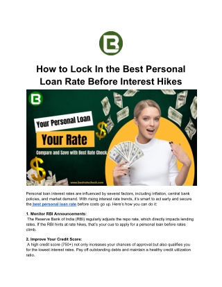 5 Proven Ways to Get the Best Personal Loan Rate Before Rates Go Up