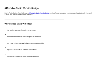 Affordable static website design