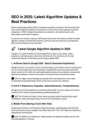 SEO in 2025_ Latest Algorithm Updates & Best Practices