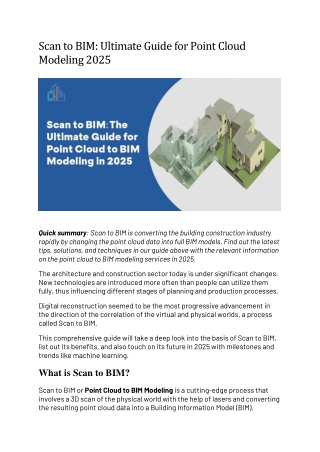 Scan to BIM: Ultimate Guide for Point Cloud Modeling 2025
