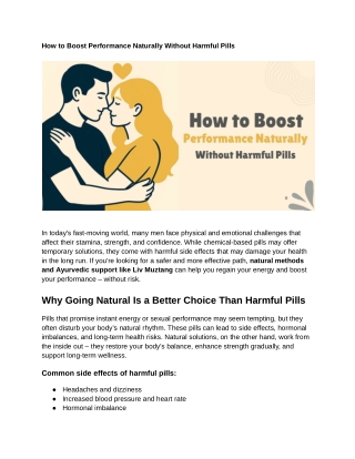 How to Boost Performance Naturally Without Harmful Pills