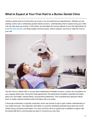 What to Expect at Your First Visit to a Burton Dental Clinic
