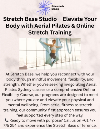 Elevate Your Movement with Aerial Pilates & Online Stretch Courses in Sydney