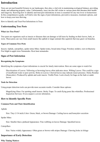 How to Identify and Treat Pest Infestations in Trees