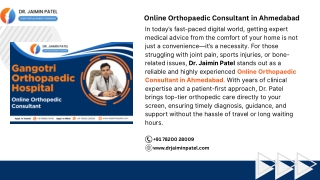 Online Orthopaedic Consultant in Ahmedabad