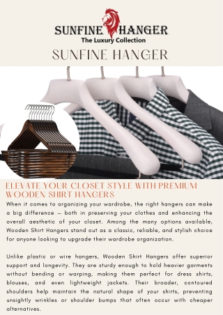 Elevate Your Closet Style with Premium Wooden Shirt Hangers