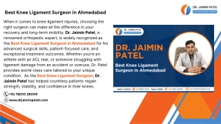Best Knee Ligament Surgeon in Ahmedabad