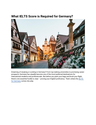 What IELTS Score is Required for Germany.