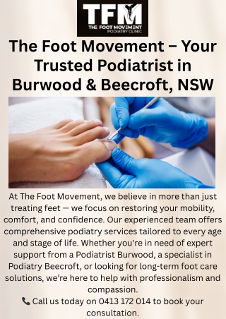Trusted Podiatrist Burwood & Beecroft | The Foot Movement