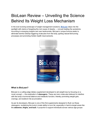 BioLean Review – Unveiling the Science Behind Its Weight Loss Mechanism