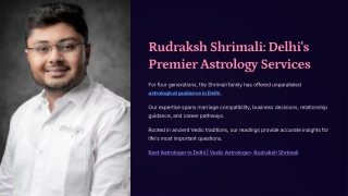 Rudraksh Shrimali - Best Astrologer in Delhi
