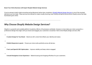 Shopify Website Design Services