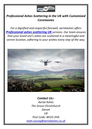 Professional Ashes Scattering in the UK with Customized Ceremonies