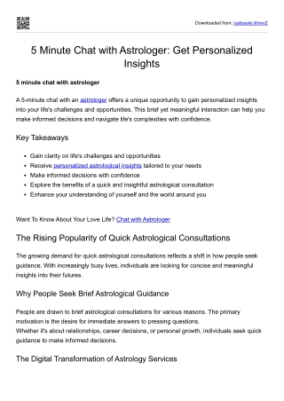 5 Minute Chat with Astrologer: Get Personalized Insights