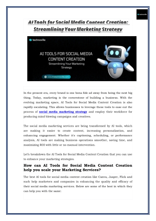 AI Tools for Social Media Content Creation and Streamlining Your Marketing Strategy