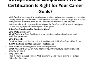 DevOps Course Comparison