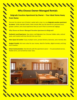 Belgrade Vacation Apartment by Owner – Affordable Comfort with a Local Touch