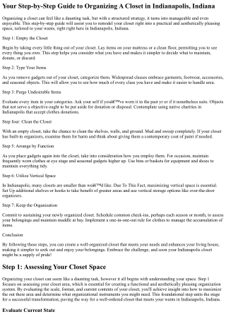 Your Step-by-Step Guide To Organizing A Closet In Indianapolis, Indiana