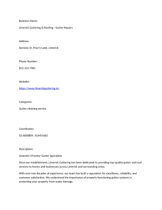 Limerick Guttering & Roofing - Gutter Repairs