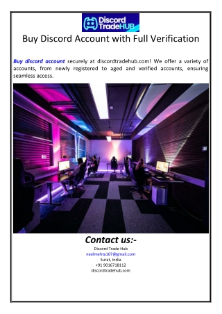 Buy Discord Account with Full Verification