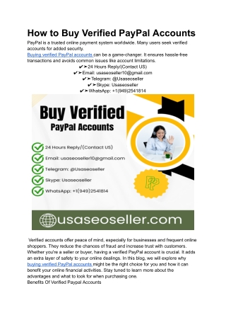 How to Buy Verified PayPal Accounts