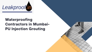 Waterproofing Contractors in Mumbai- PU Injection Grouting