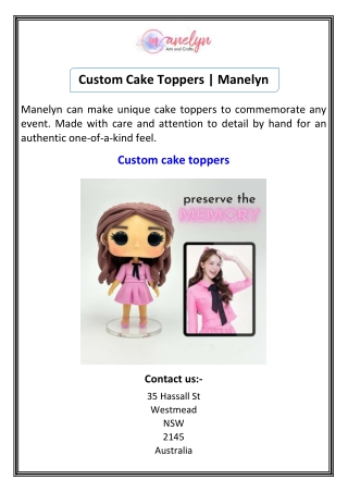 Custom Cake Toppers  Manelyn