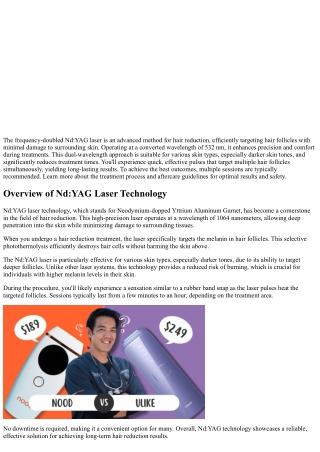 Hair Reduction Using Frequency-Doubled Nd:Yag Laser