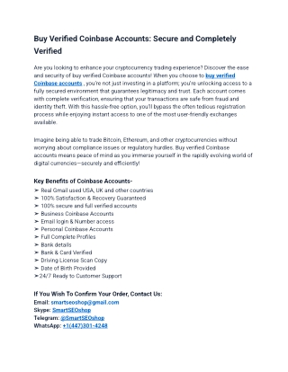 Top 3.2 Trustable Marketplace to Buy Verified Coinbase Accounts