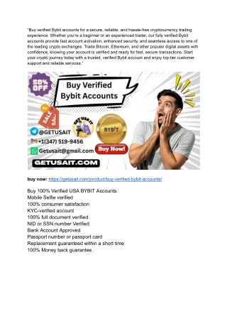 How to Buy Verified Bybit Accounts and Start Trading Immediately
